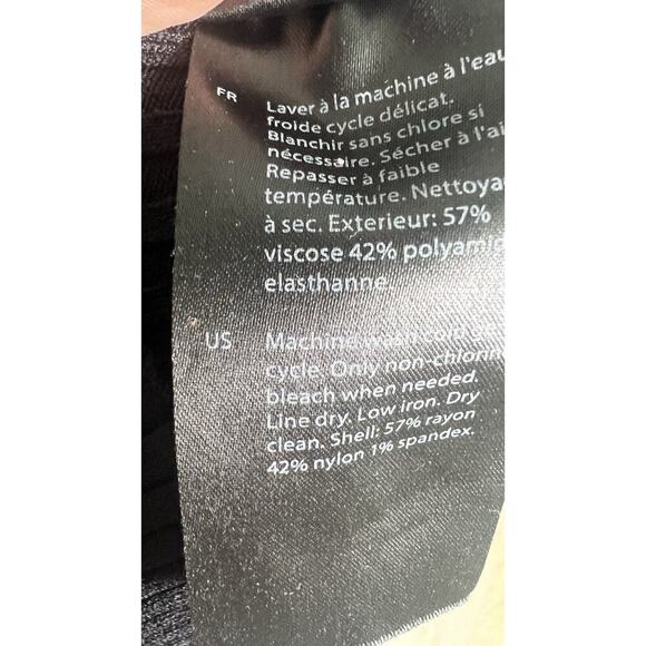 COS Womens Large Black Stretch Knit Ribbed Mock Neck Short Sleeve Mini Dress EUC - Picture 8 of 11